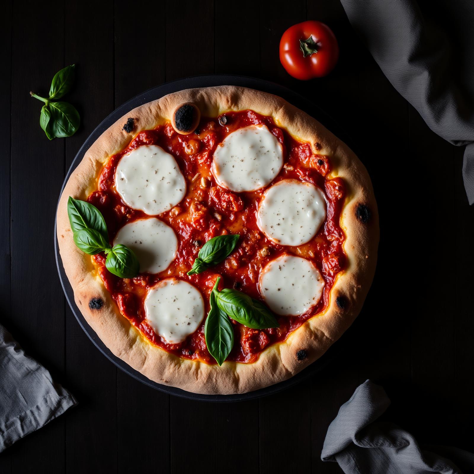 Čerstvo upečená pizza Margherita